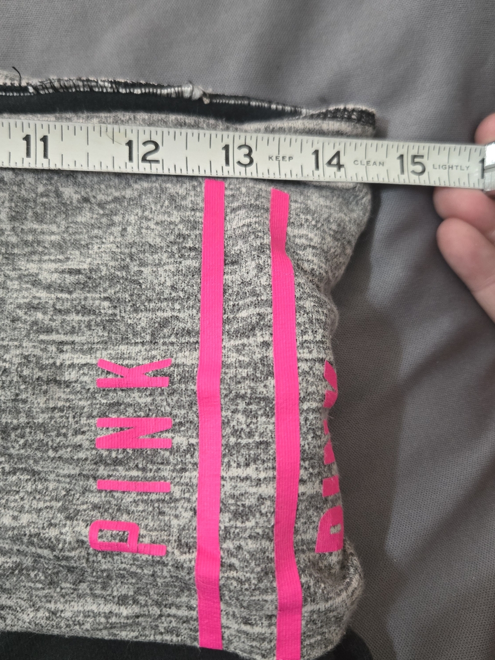 Victorias Secret PINK Spellout Y2K Foldover Wide Leg Yoga Pant Medium Black/grey - Picture 4 of 7
